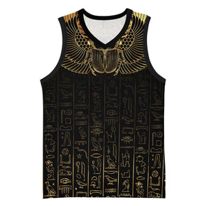 Ancient Egypt Basketball Jersey Black Gold Scarab - African Pride