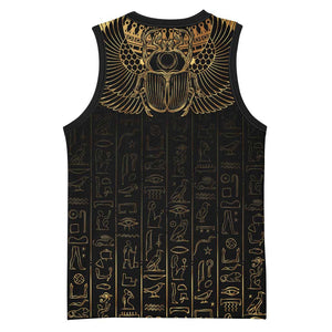 Ancient Egypt Basketball Jersey Black Gold Scarab - African Pride
