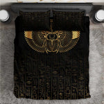 Ancient Egypt Bedding Set Black Gold Scarab