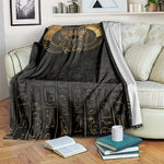 Ancient Egypt Blanket Black Gold Scarab