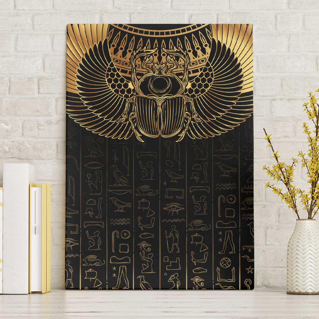 Ancient Egypt Canvas Wall Art Black Gold Scarab