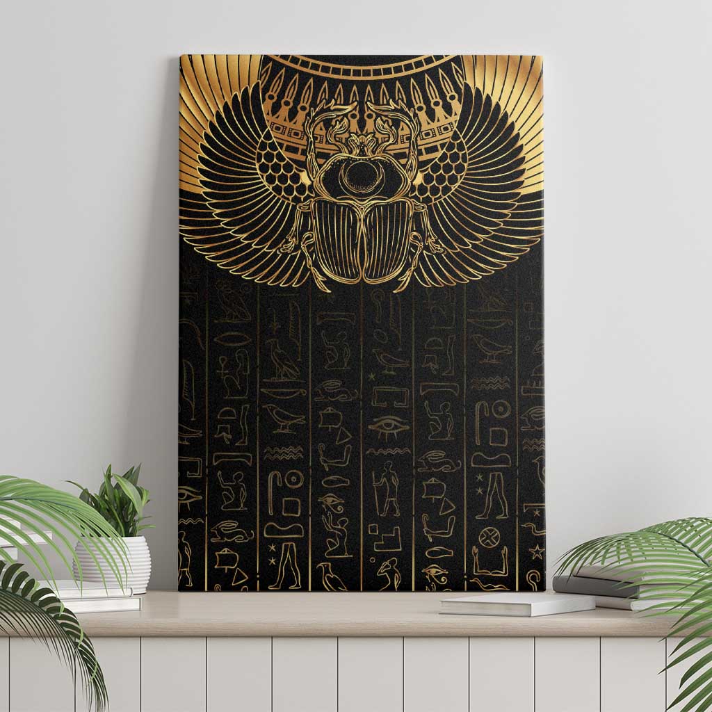 Ancient Egypt Canvas Wall Art Black Gold Scarab