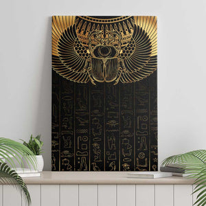 Ancient Egypt Canvas Wall Art Black Gold Scarab