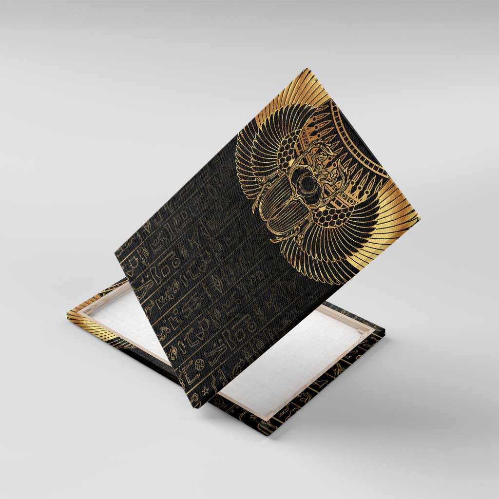 Ancient Egypt Canvas Wall Art Black Gold Scarab