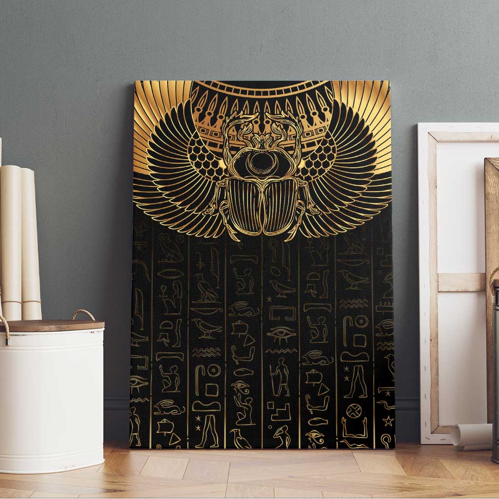 Ancient Egypt Canvas Wall Art Black Gold Scarab
