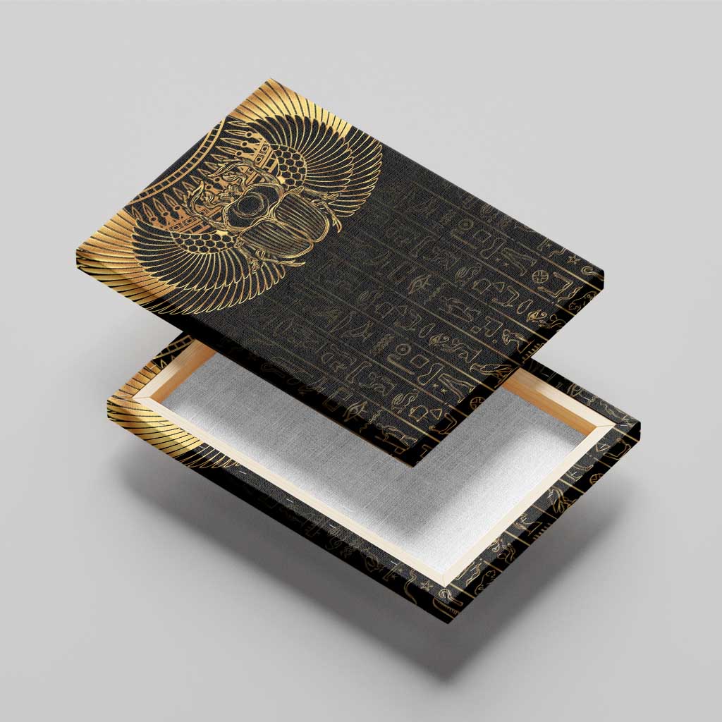 Ancient Egypt Canvas Wall Art Black Gold Scarab