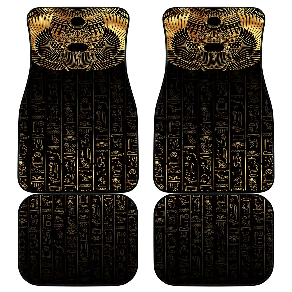 Ancient Egypt Car Mats Black Gold Scarab