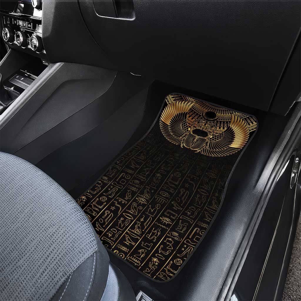 Ancient Egypt Car Mats Black Gold Scarab