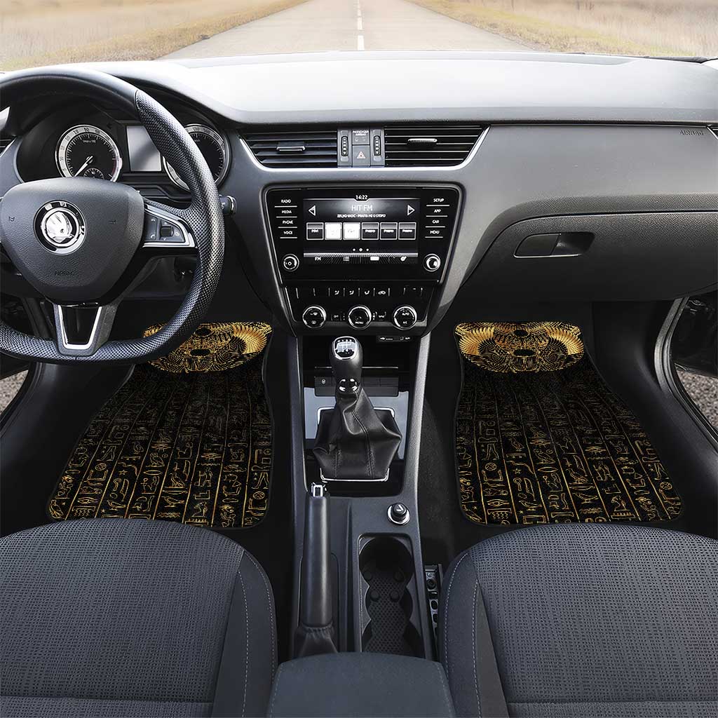 Ancient Egypt Car Mats Black Gold Scarab