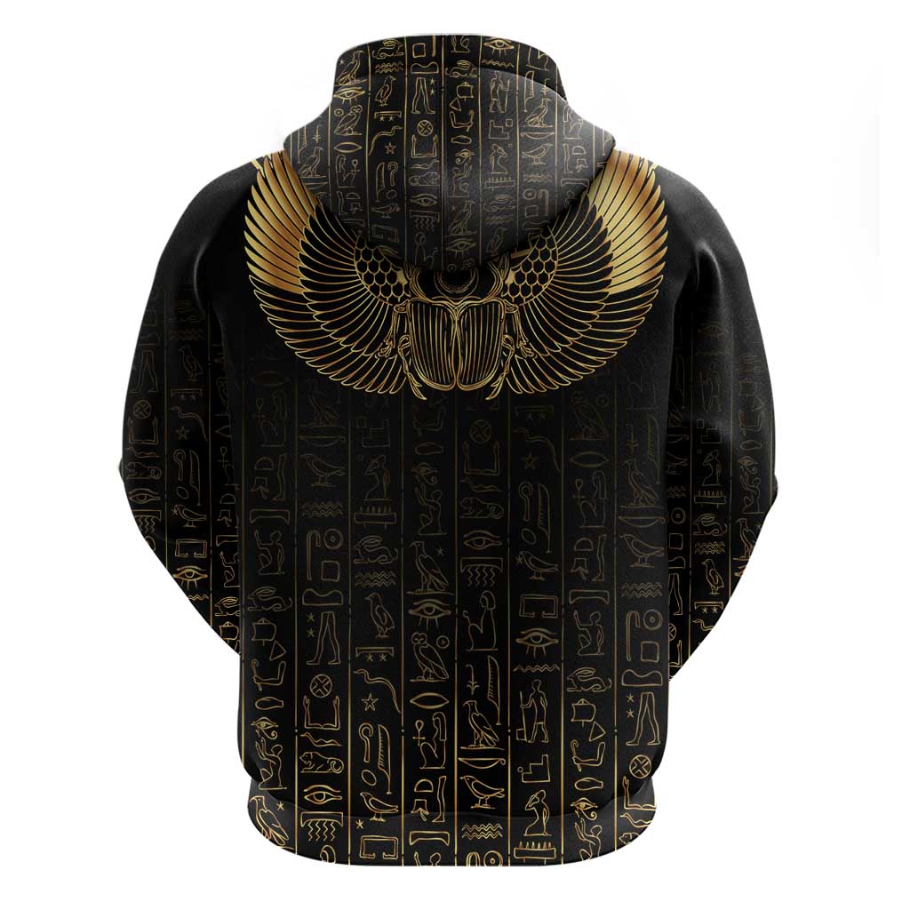 Ancient Egypt Hoodie Black Gold Scarab