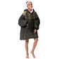 Ancient Egypt Kid Wearable Blanket Hoodie Black Gold Scarab