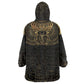 Ancient Egypt Kid Wearable Blanket Hoodie Black Gold Scarab