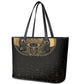 Ancient Egypt Leather Tote Bag Black Gold Scarab