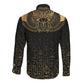 Ancient Egypt Long Sleeve Button Shirt Black Gold Scarab
