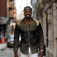 Ancient Egypt Long Sleeve Button Shirt Black Gold Scarab