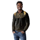 Ancient Egypt Long Sleeve Polo Shirt Black Gold Scarab