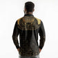 Ancient Egypt Long Sleeve Polo Shirt Black Gold Scarab