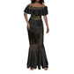 Ancient Egypt Mermaid Dress Black Gold Scarab