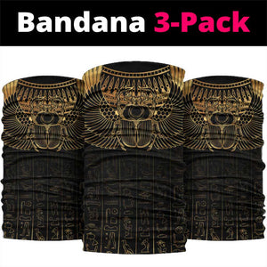 Ancient Egypt Neck Gaiter Black Gold Scarab - African Pride