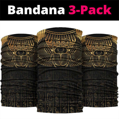 Ancient Egypt Neck Gaiter Black Gold Scarab LT7