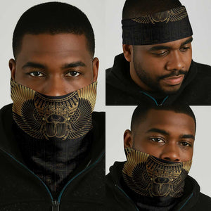 Ancient Egypt Neck Gaiter Black Gold Scarab - African Pride