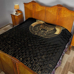 Ancient Egypt Quilt Black Gold Scarab
