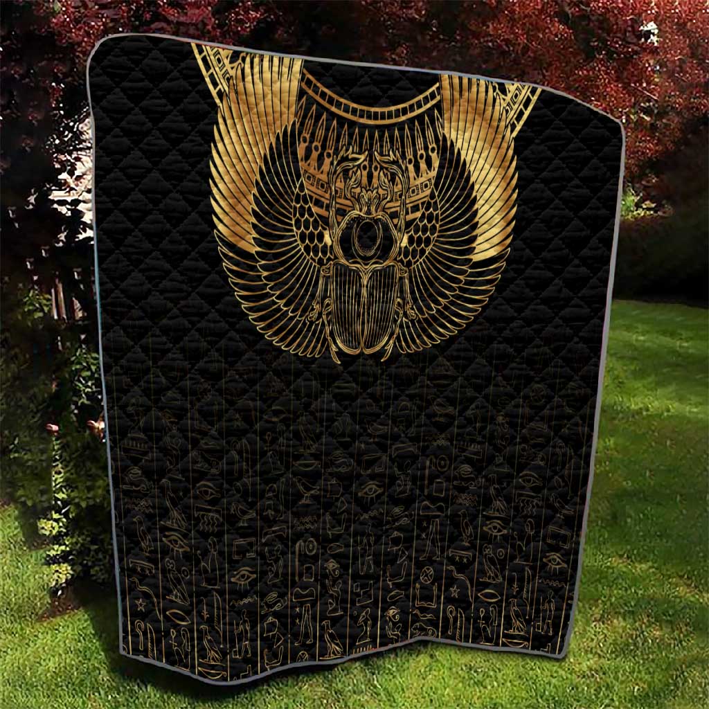 Ancient Egypt Quilt Black Gold Scarab