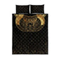 Ancient Egypt Quilt Bed Set Black Gold Scarab