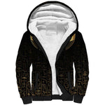 Ancient Egypt Sherpa Hoodie Black Gold Scarab
