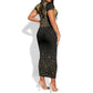 Ancient Egypt Short Sleeve Bodycon Dress Black Gold Scarab LT7
