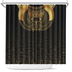 Ancient Egypt Shower Curtain Black Gold Scarab