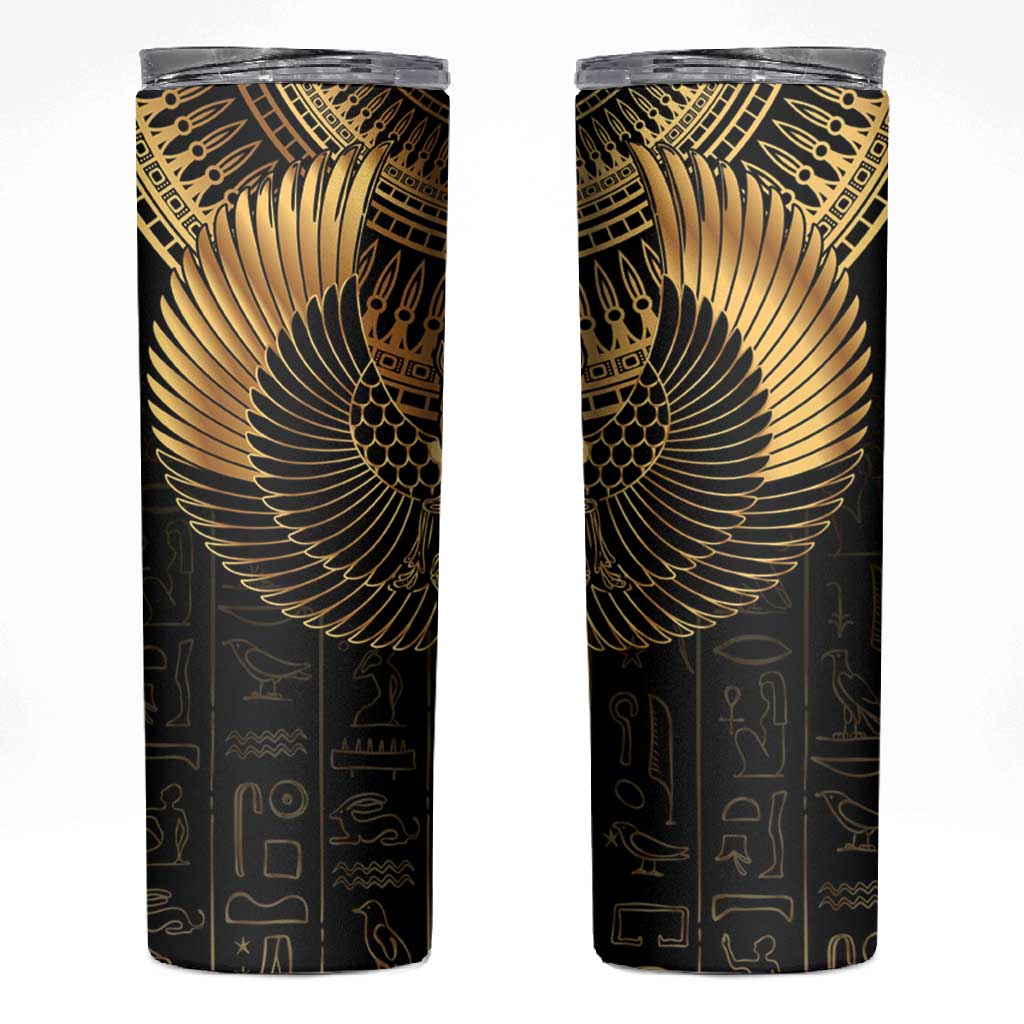 Ancient Egypt Skinny Tumbler Black Gold Scarab