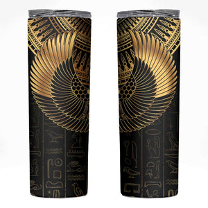 Ancient Egypt Skinny Tumbler Black Gold Scarab