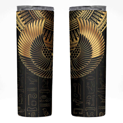 Ancient Egypt Skinny Tumbler Black Gold Scarab
