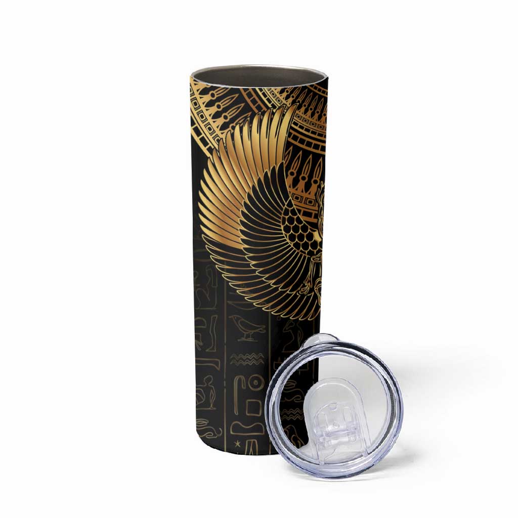 Ancient Egypt Skinny Tumbler Black Gold Scarab