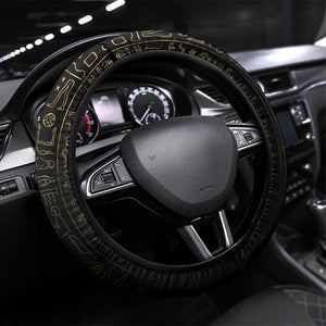 Ancient Egypt Steering Wheel Cover Black Gold Scarab