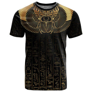 Ancient Egypt T shirt Black Gold Scarab