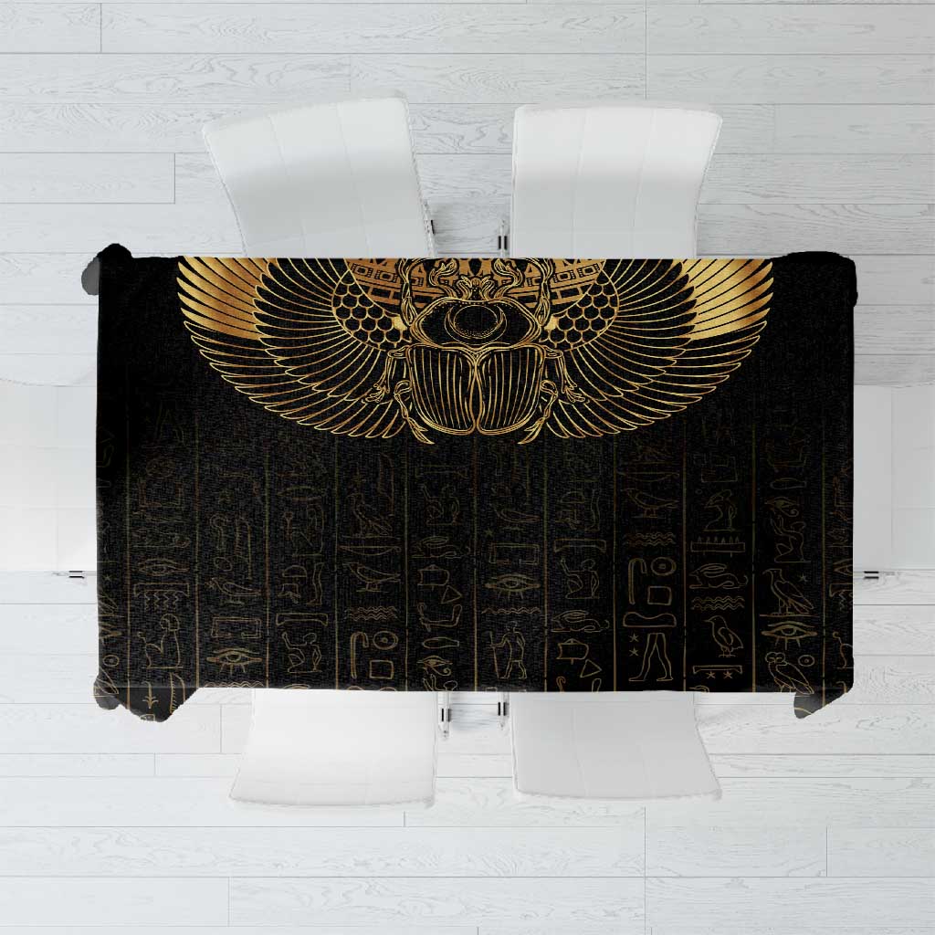 Ancient Egypt Tablecloth Black Gold Scarab
