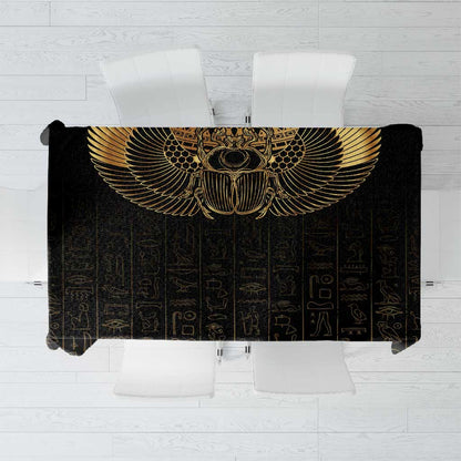 Ancient Egypt Tablecloth Black Gold Scarab
