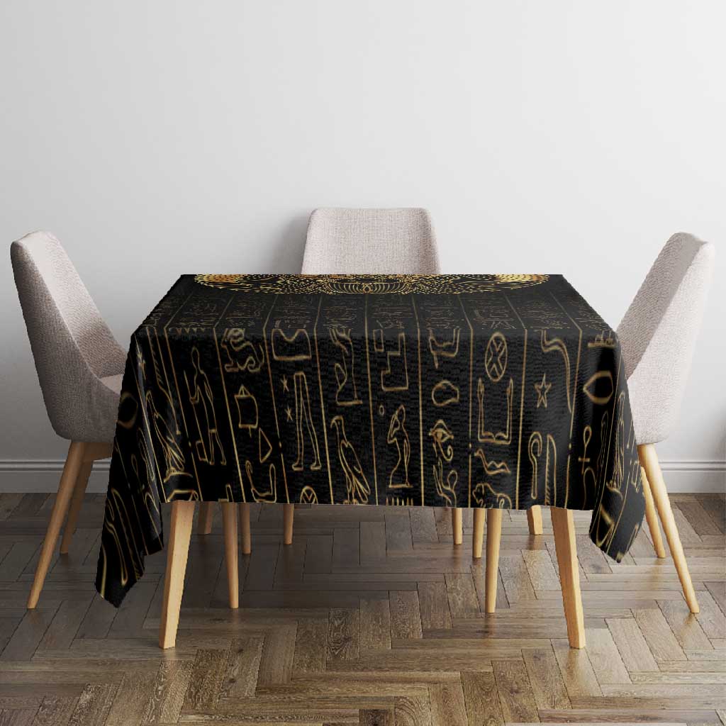 Ancient Egypt Tablecloth Black Gold Scarab