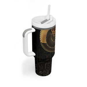 Ancient Egypt Tumbler With Handle Black Gold Scarab