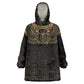 Ancient Egypt Wearable Blanket Hoodie Black Gold Scarab