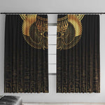 Ancient Egypt Window Curtain Black Gold Scarab