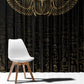Ancient Egypt Window Curtain Black Gold Scarab