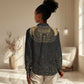 Ancient Egypt Women Casual Shirt Black Gold Scarab