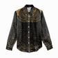 Ancient Egypt Women Casual Shirt Black Gold Scarab