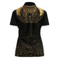 Ancient Egypt Women Polo Shirt Black Gold Scarab