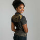 Ancient Egypt Women Polo Shirt Black Gold Scarab