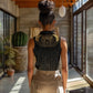 Ancient Egypt Women Sleeveless Polo Shirt Black Gold Scarab