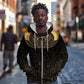Ancient Egypt Zip Hoodie Black Gold Scarab